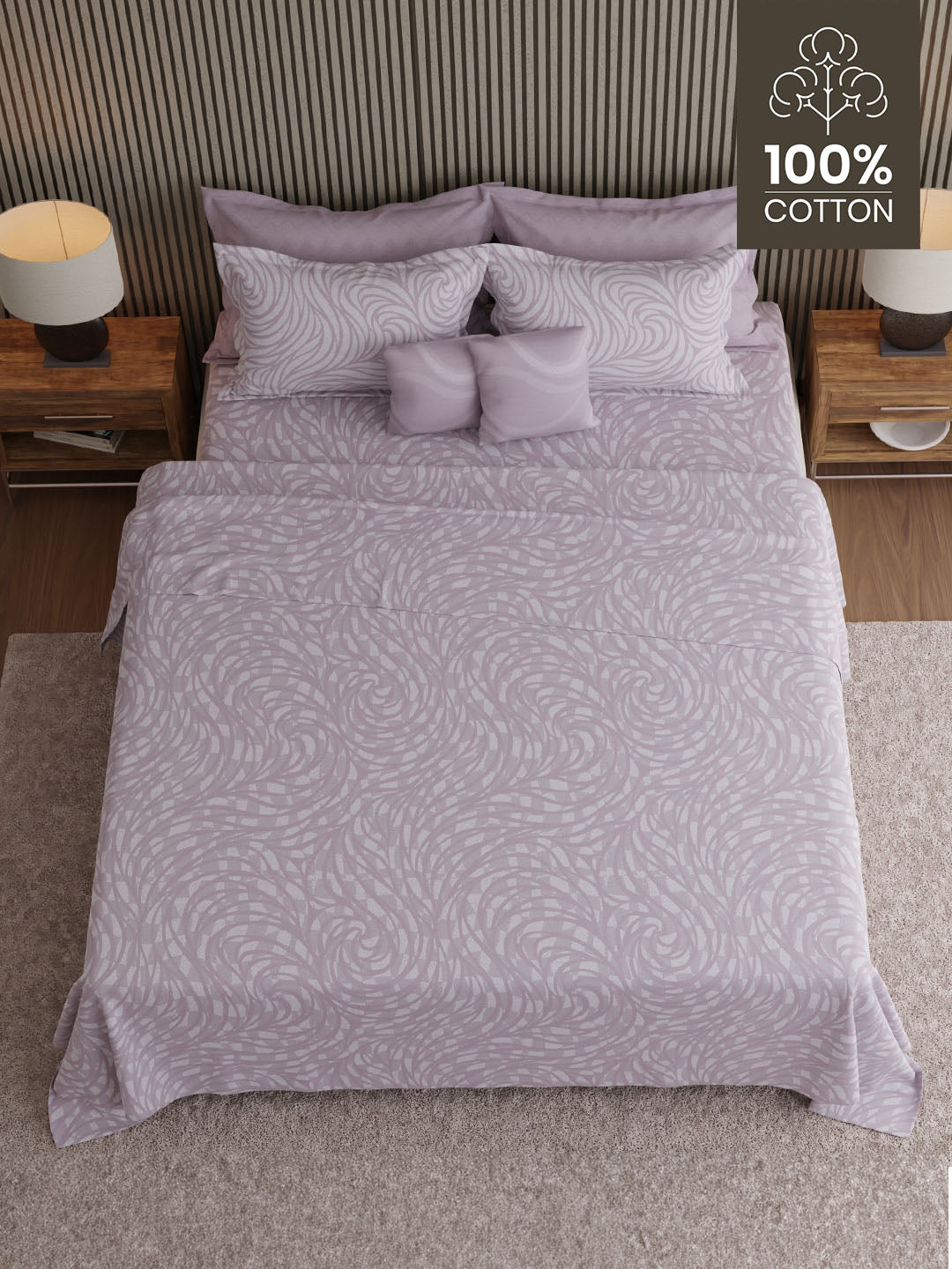 100% Cotton 600 TC, Printed King Bedsheet Set, Luxe Loom Weavers Gallore