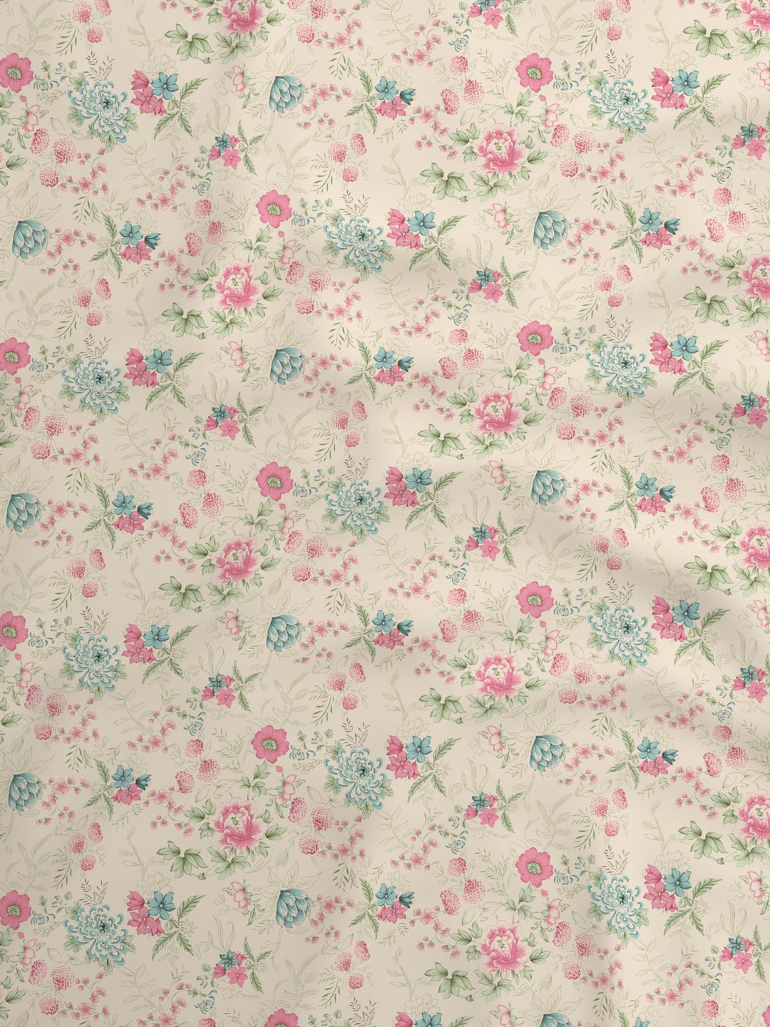 100% Cotton King Bedsheet Set, 200 TC Floral, Valatia