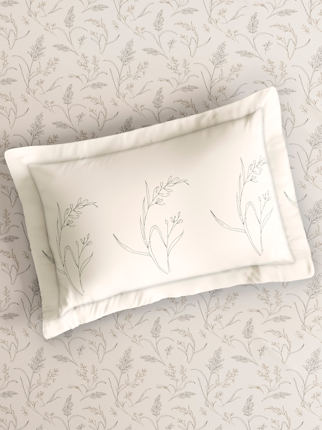 Monarch Grand 100% Cotton King Bedsheet with 2 Pillow Covers | Cream Floral Bedsheet Set