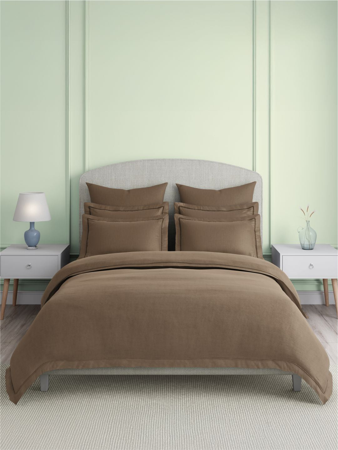 Natures Bamboo Cotton 180 TC King Bedsheet with 2 Pillow Covers | Brown Solid Bedsheet Set