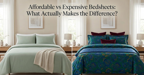 Affordable vs expensive bedsheets comparison based on fabric and durability.