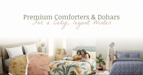 Premium winter comforter placed on a cozy bedroom setup