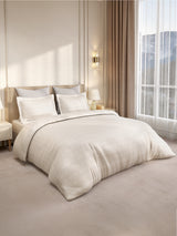 Gardenia Augusta 100% Cotton 300 TC Super King Bedsheet with 2 Pillow Covers | White Digitally Printed