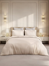Gardenia Augusta 100% Cotton 300 TC Super King Bedsheet with 2 Pillow Covers | White Digitally Printed