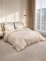 Gardenia Augusta 100% Cotton 300 TC Super King Bedsheet with 2 Pillow Covers | White Digitally Printed