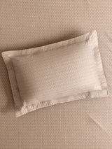 Gardenia Augusta 100% Cotton 300 TC Super King Bedsheet with 2 Pillow Covers | Beige Digitally Printed