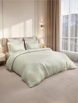 Gardenia Augusta 100% Cotton 300 TC Super King Bedsheet with 2 Pillow Covers | Grey & White Digitally Printed