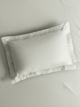 Gardenia Augusta 100% Cotton 300 TC Super King Bedsheet with 2 Pillow Covers | Grey & White Digitally Printed