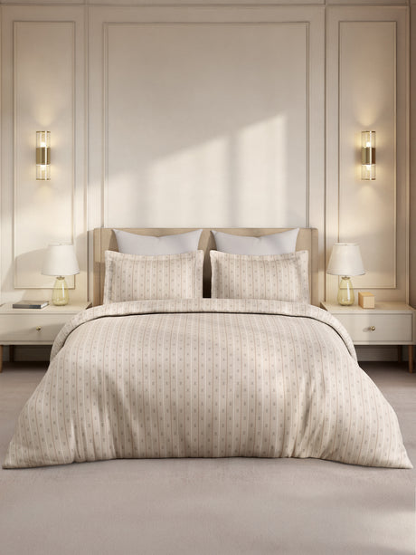 Gardenia Augusta 100% Cotton 300 TC Super King Bedsheet with 2 Pillow Covers | Grey Digitally Printed