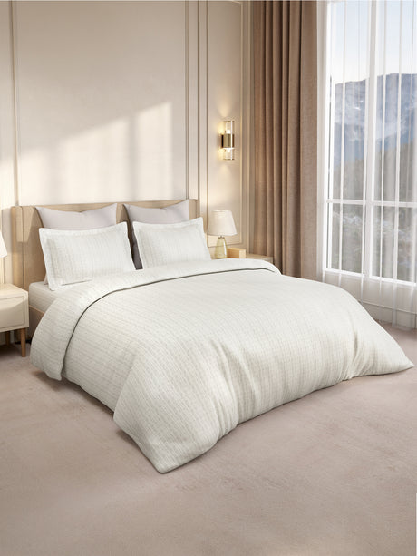 Gardenia Augusta 100% Cotton 300 TC Super King Bedsheet with 2 Pillow Covers | White Digitally Printed
