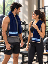 AeroDry 550 GSM 100% Cotton Reversible Sport Towel - Blue, 50 x 100 cm