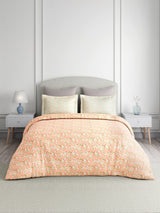 Valatia 100% Cotton 200 TC Double Bedsheet with 2 Pillow Covers - Pink Floral