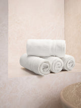 Platinum Pulse 100% Cotton 625 GSM White Hand Towels (Pack of 2)