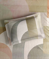 Gardenia Augusta 100% Cotton 300 TC King Bedsheet with 2 Pillow Covers | Beige & Grey Digitally Printed
