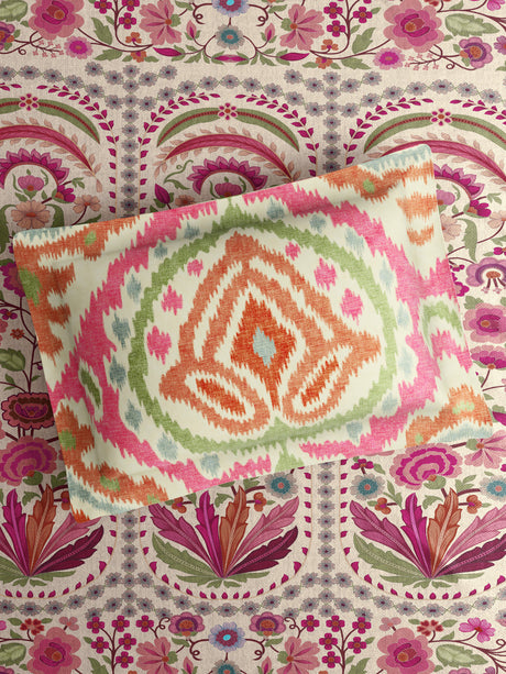 Gardenia Augusta 100% Cotton 300 TC King Bedsheet with 2 Pillow Covers | Pink Digitally Printed