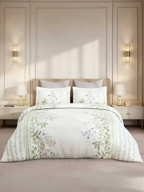 Gardenia Augusta 100% Cotton 300 TC King Bedsheet with 2 Pillow Covers | Printed Bedsheet Set
