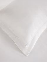 Emblem 100% Cotton 300 TC King Bedsheet with 4 Pillow Covers | Bright White Dyed Solid Bedsheet Set