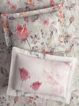 Royal Essence 100% Cotton 400 TC Grey Digital Floral Print King Bedsheet with 4 Pillow Covers