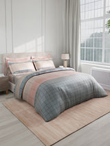 100% Cotton King Bedsheet Set with 4 Pillow Covers & 2 Cushion Covers, 400 TC Multicolor Geometrical, Royal Essence