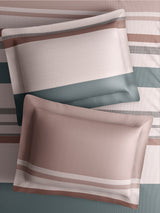 100% Cotton King Bedsheet Set with 4 Pillow Covers & 2 Cushion Covers, 400 TC Multicolor Geometrical, Royal Essence