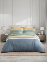 100% Cotton King Bedsheet Set with 4 Pillow Covers & 2 Cushion Covers, 400 TC Multicolor Geometrical, Royal Essence