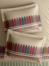 100% Cotton King Bedsheet Set with 4 Pillow Covers & 2 Cushion Covers, 400 TC Cream Ethnic Print, Royal Essence