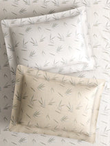 100% Cotton King Bedsheet Set with 4 Pillow Covers & 2 Cushion Covers, 400 TC White Floral, Royal Essence