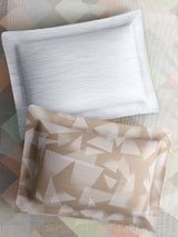 100% Cotton King Bedsheet Set with 4 Pillow Covers & 2 Cushion Covers, 400 TC Beige Geometrical, Royal Essence