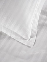 Emblem 100% Cotton 300 TC King Bedsheet with 2 Pillow Covers | White Stripes Bedsheet Set