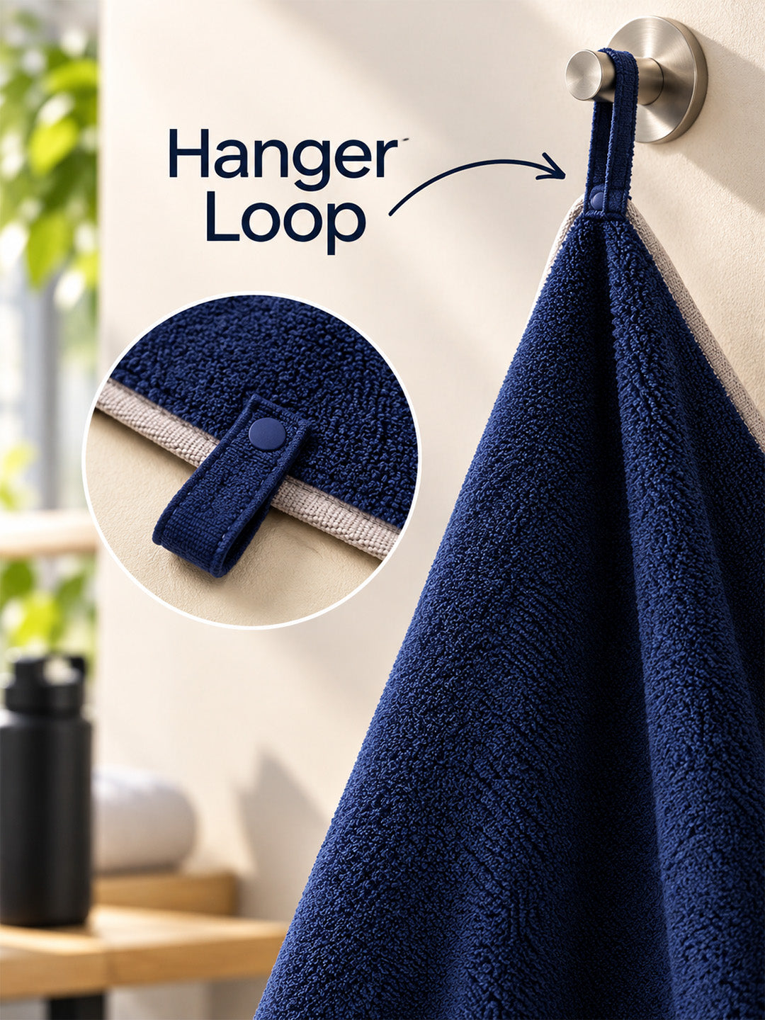 AeroDry 550 GSM 100% Cotton Reversible Sport Towel - Blue, 50 x 100 cm