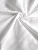 Emblem 100% Cotton 300 TC King Bedsheet with 2 Pillow Covers | White Stripes Bedsheet Set