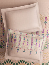 Luxe Loom 100% Cotton 600 TC King Bedsheet with 4 Pillow Covers & 2 Cushion Covers | Printed Bedsheet Set