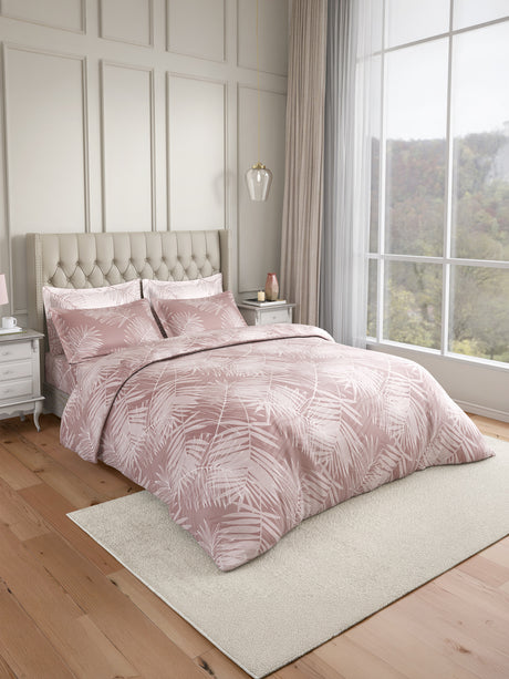 Luxe Loom 100% Cotton 600 TC King Bedsheet with 4 Pillow Covers & 2 Cushion Covers | Printed Bedsheet Set
