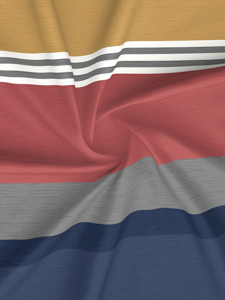 Royal Essence 100% Cotton 400 TC Eclectic Stripe Print King Bedsheet with 4 Pillow Covers