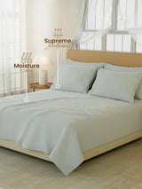 Infinity Premium Quality 100% Egyptian Cotton 1000 TC Silver King Bedsheet with 4 Pillow Covers (Pearl Stitched)