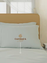 Infinity Premium Quality 100% Egyptian Cotton 1000 TC Silver King Bedsheet with 4 Pillow Covers (Pearl Stitched)