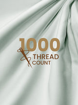 Infinity Premium Quality 100% Egyptian Cotton 1000 TC Silver King Bedsheet with 4 Pillow Covers (Pearl Stitched)