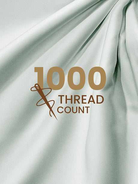 Infinity Premium Quality 100% Egyptian Cotton 1000 TC Silver King Bedsheet with 4 Pillow Covers (Pearl Stitched)