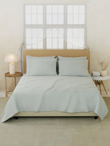 Premium Quality 100% Egyptian Cotton 1000 TC, Silver King Bedsheet with 4 Pillow Covers (Pearl Stitched), Infinity