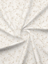 Zen Living 500 TC TENCEL™ King Size Bedsheet with 4 Pillow Covers (Double Marrow Stitch) - Beige & White Floral Print