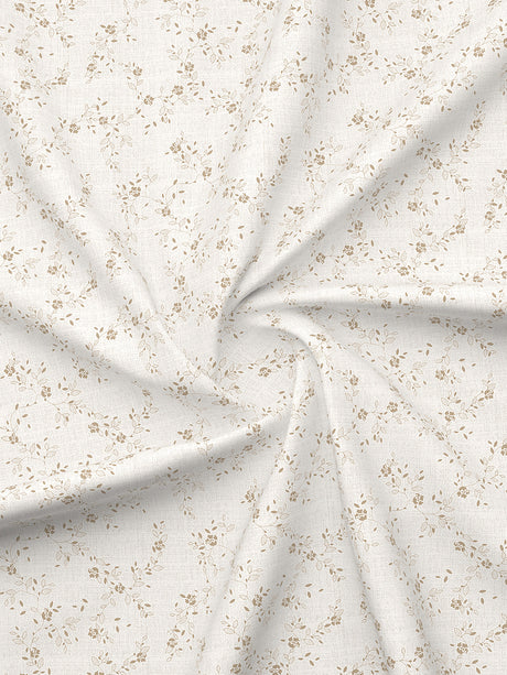 Zen Living 500 TC TENCEL™ King Size Bedsheet with 4 Pillow Covers (Double Marrow Stitch) - Beige & White Floral Print