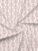 Zen Living 500 TC TENCEL™ King Size Bedsheet with 4 Pillow Covers (Double Marrow Stitch) - Pink & White Ethnic Print