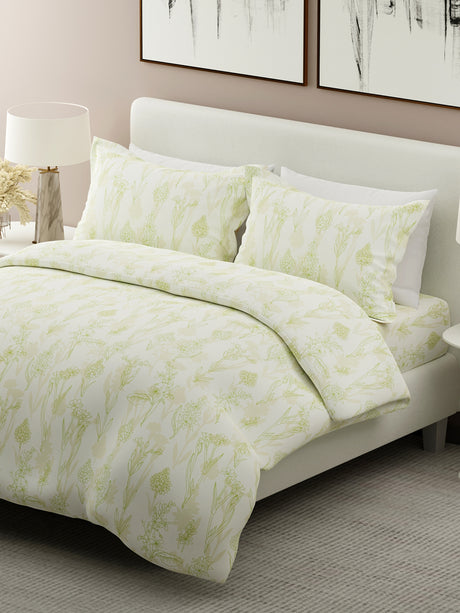 Nature Bouquet 100% Cotton 300 TC King Bedsheet with 2 Pillow Covers | Floral Fragrance Bedsheet Set