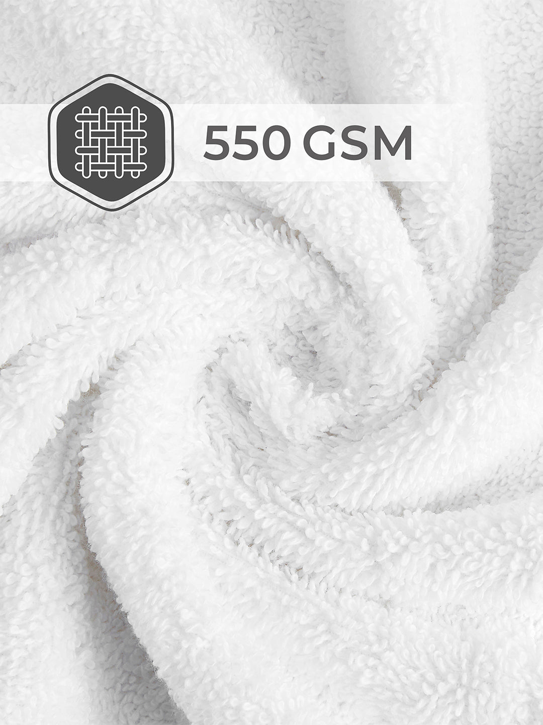 Luxe Loom 100% Cotton 550 GSM Bath Towel - Brilliant White