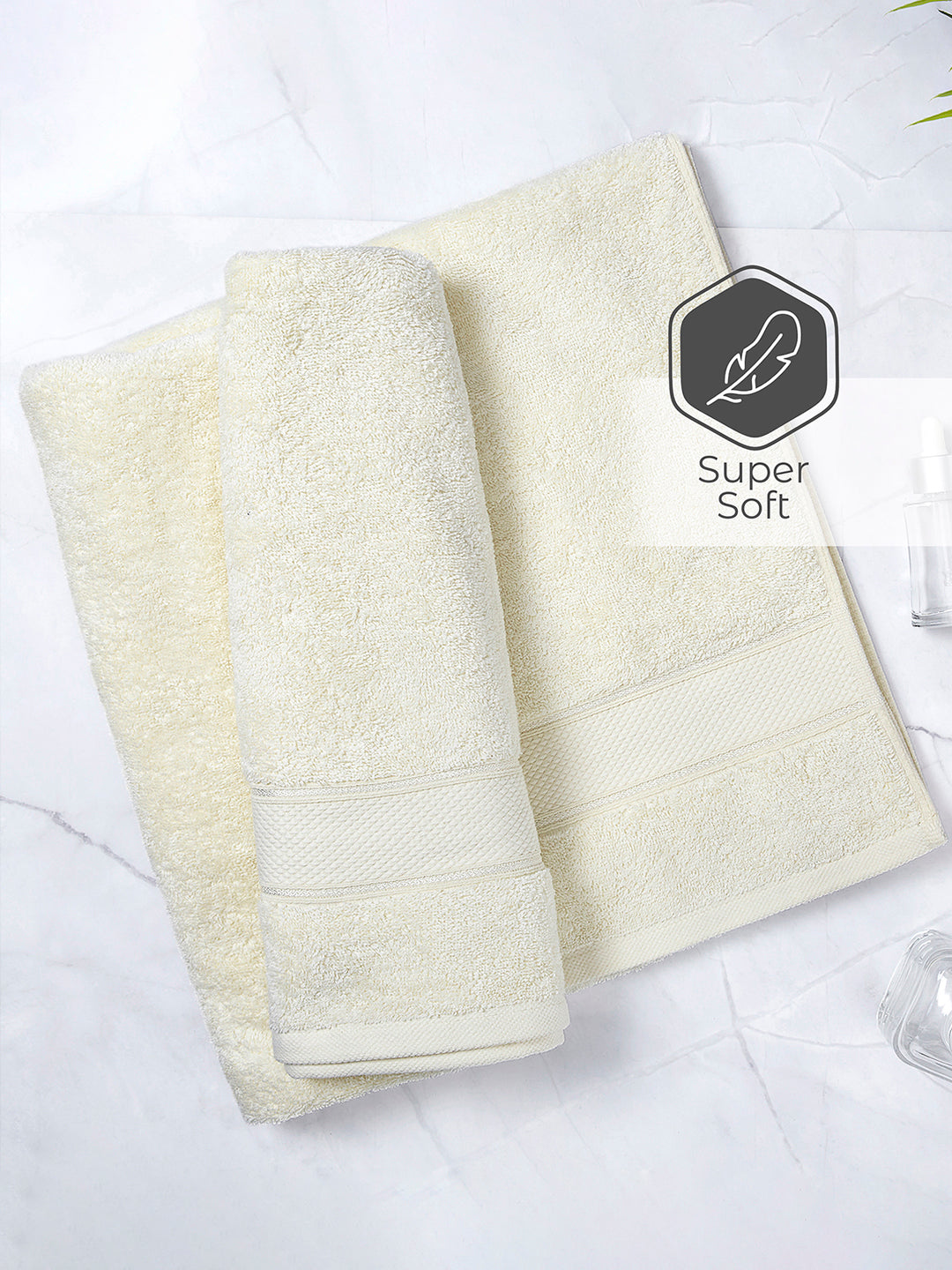 Luxe Loom 100% Cotton 550 GSM Bath Towel - Vanilla Ice (Cream)
