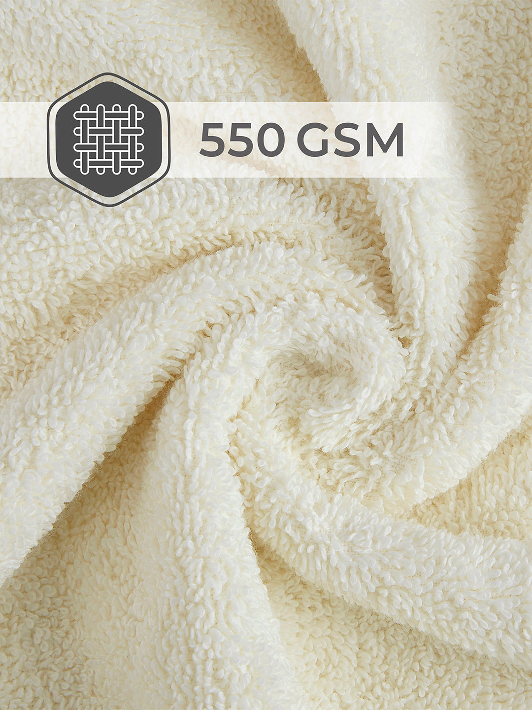 Luxe Loom 100% Cotton 550 GSM Bath Towel - Vanilla Ice (Cream)