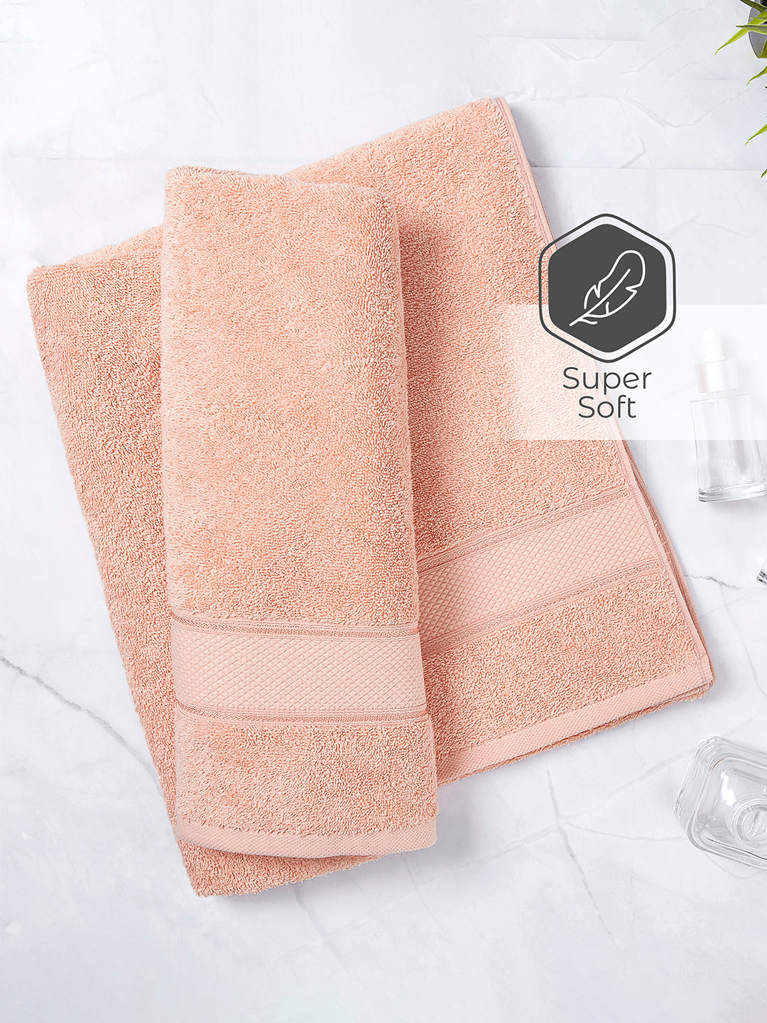 Luxe Loom 100% Cotton 550 GSM Bath Towel - Peach
