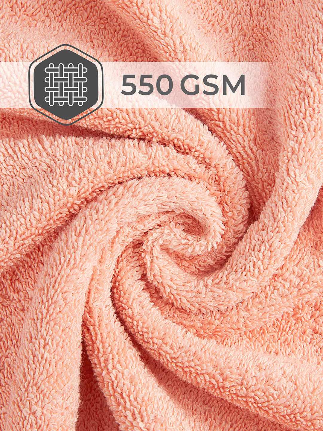 Luxe Loom 100% Cotton 550 GSM Bath Towel - Peach