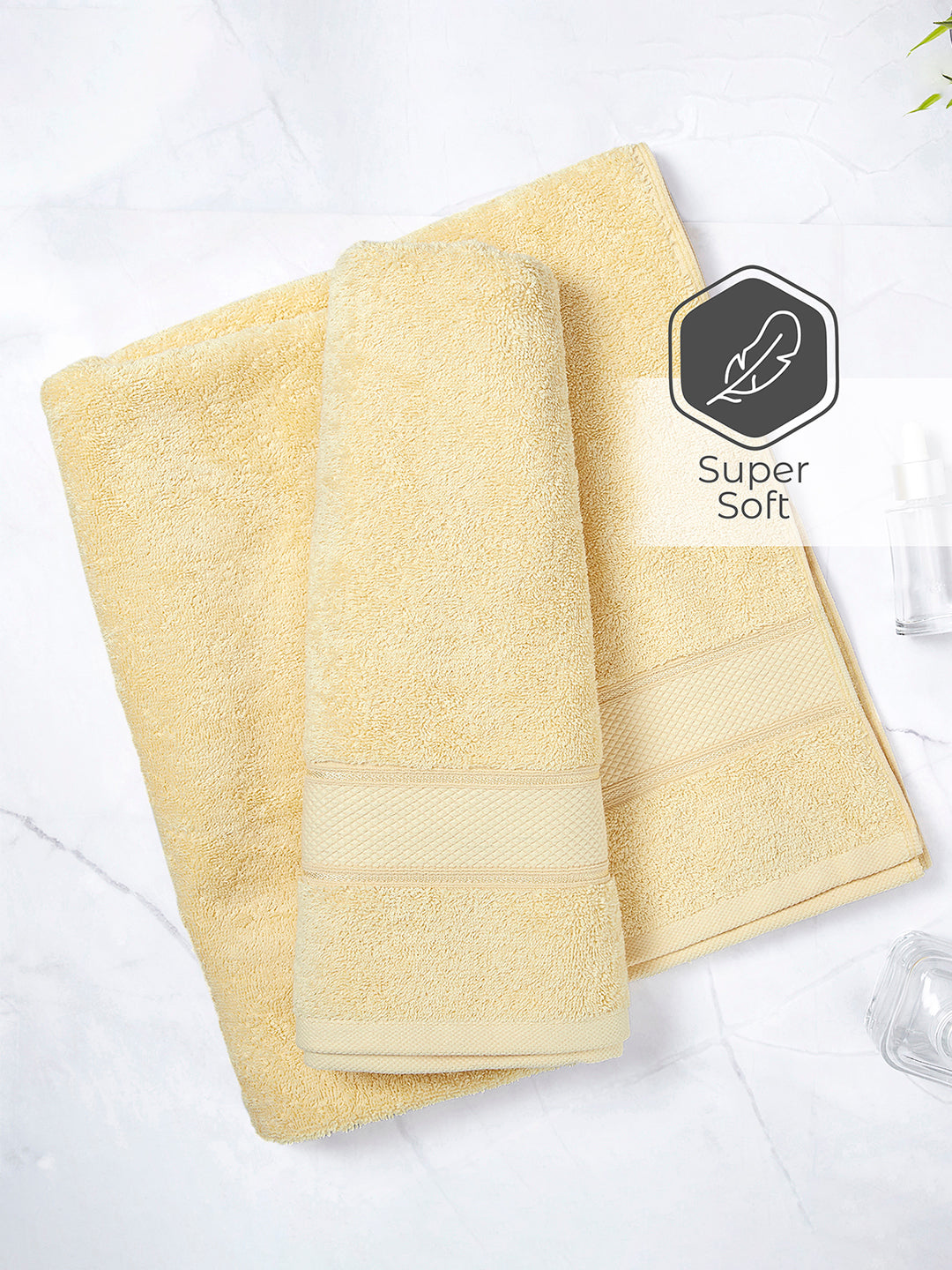 Luxe Loom 100% Cotton 550 GSM Bath Towel - Yellow