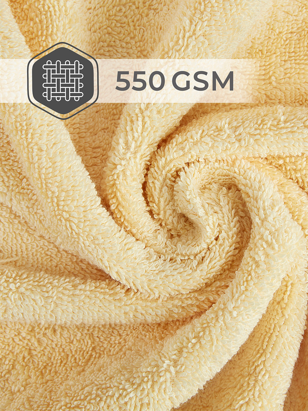 Luxe Loom 100% Cotton 550 GSM Bath Towel - Yellow